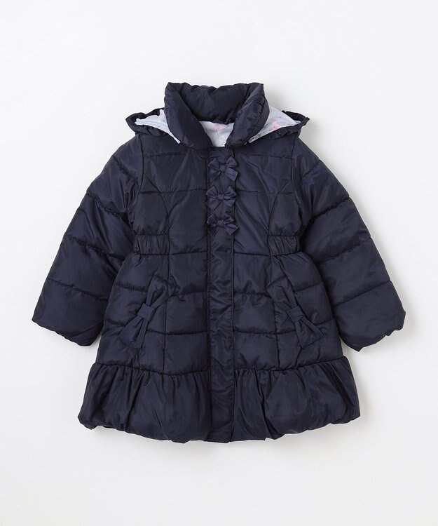 ANY KIDS 【フード取り外し/洗濯機可能】Aラインコート ネイビー