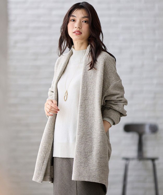 ANY 【手洗い可】エアリーラメジャケット ライトグレー