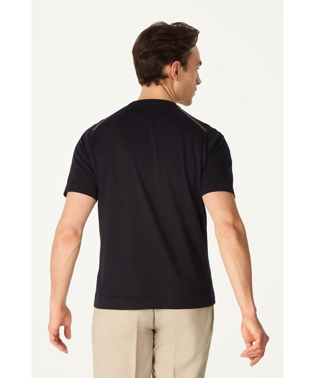 DAKS John Smedley for DAKS ハウスストライプTシャツ ネイビー