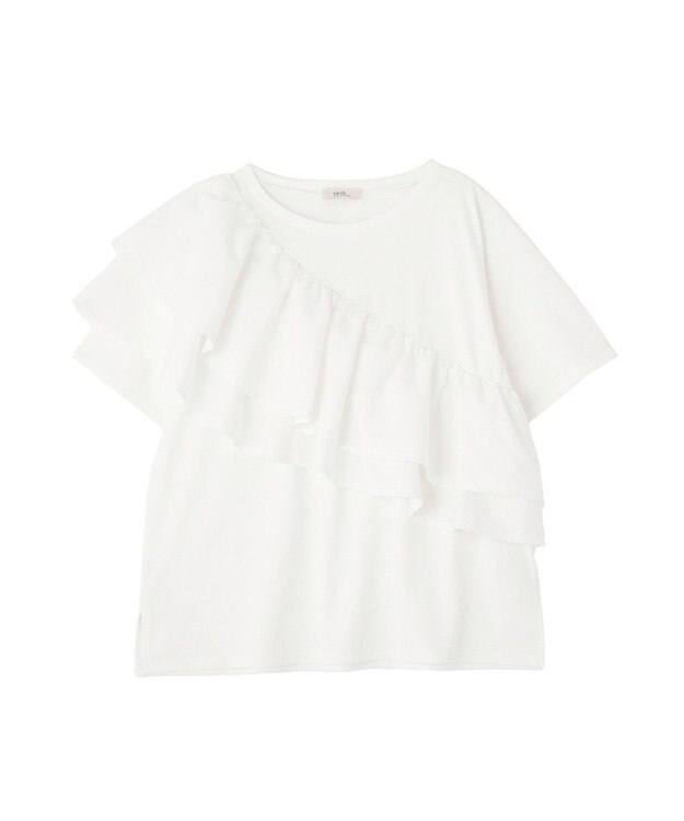 earth music&ecology 【接触冷感】フリルプルオーバー Off White