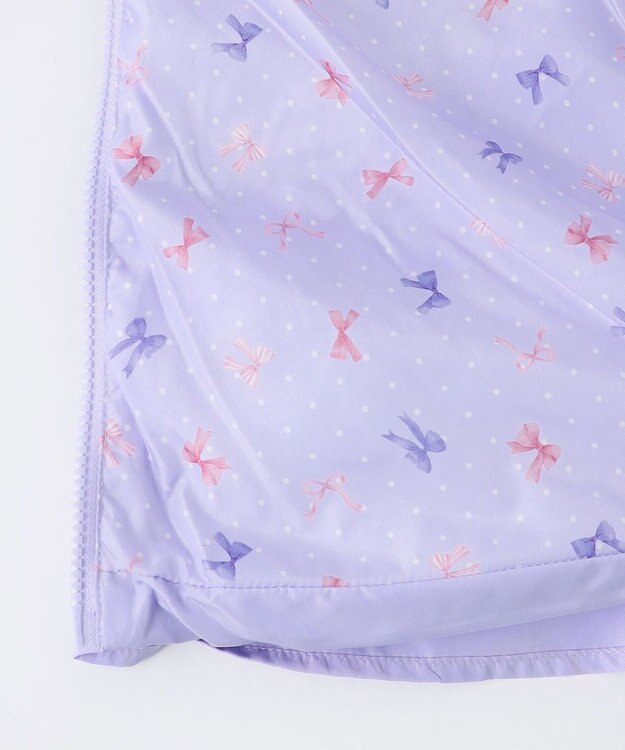 ANY KIDS 【フード取り外し/洗濯機可能】中綿フリル リボンコート ラベンダー