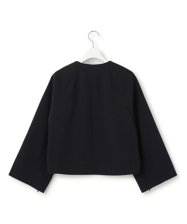 23区 【VERYコラボ 】トリアセ ダブルジョーゼット ノーカラージャケット ネイビー系