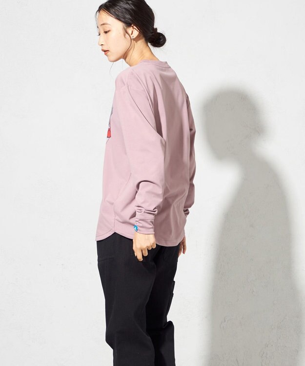 SHARE PARK LADIES 【LADIES】吸水速乾 フロントプリントTシャツ スモークピンク