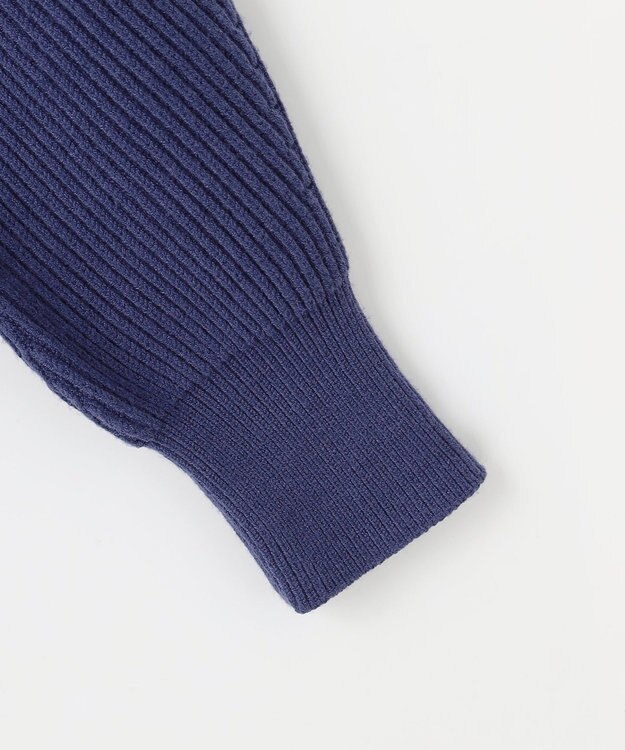 ANY SIS 【洗える・セットアップ可】アンチピリング変形畔 ボトルネック ニット ダークブルー