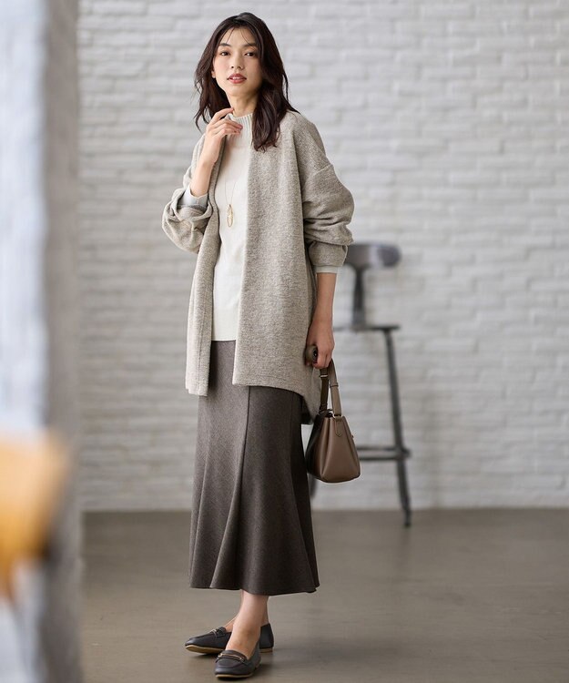 ANY 【手洗い可】エアリーラメジャケット ライトグレー