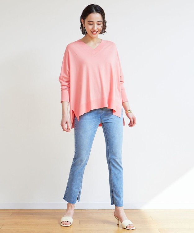 UNFILO 【洗える/ストレッチ】撥水デニム アイスブルー