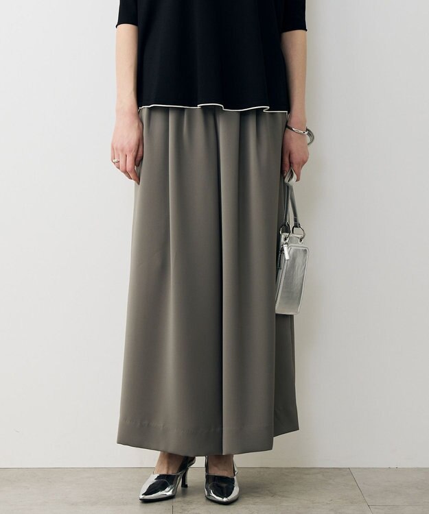 ICB 【先行予約】 ドレープツイル ボリュームワイドパンツ スティールカーキ