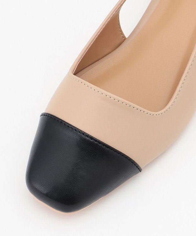 組曲 バイカラーバックストラップパンプス ベージュ系1