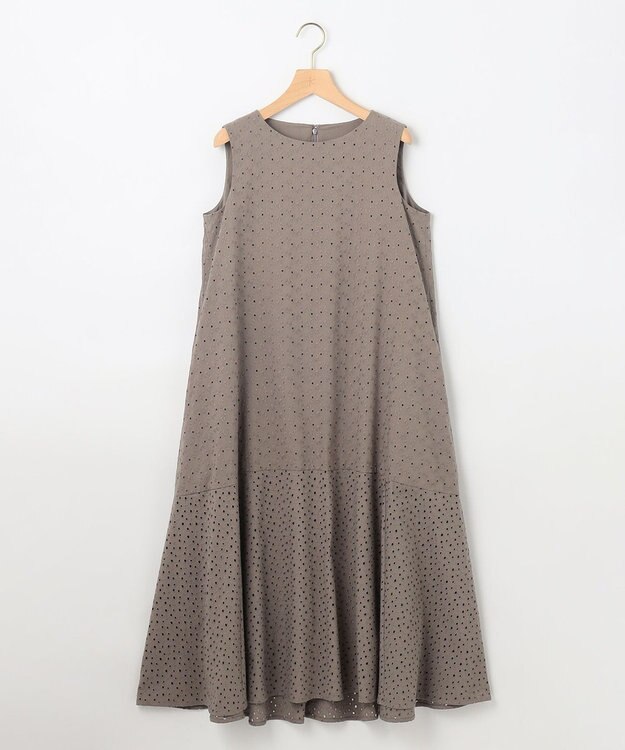 組曲 【WEB限定・新色追加】エンブロイダリーレースノースリーブ ワンピース モカグレー系9