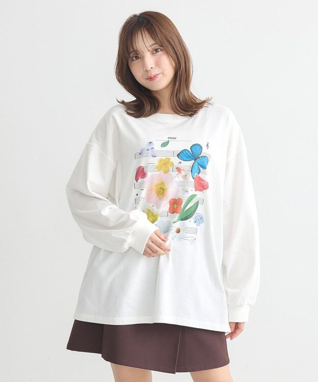 earth music&ecology いいこと奏でるグラフィックＴシャツ White