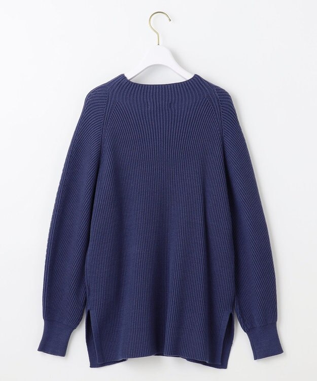 ANY SIS 【洗える・セットアップ可】アンチピリング変形畔 ボトルネック ニット ダークブルー