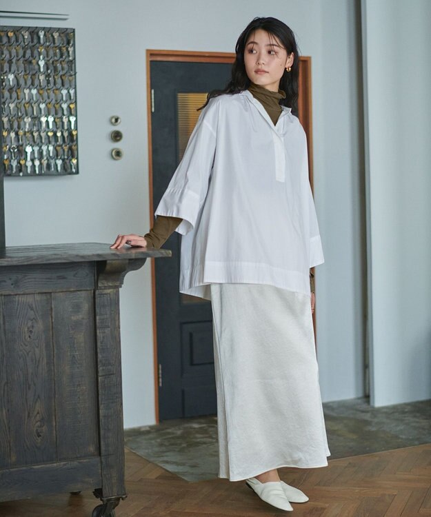 #Newans 【ANSWER for ヘルシーカジュアル】ワイドスリーブシャツ ホワイト系