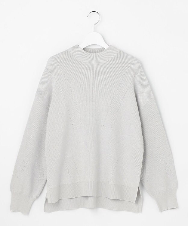 ANY SIS CICA加工 ビューティ畔ボトルネック ニット シルバー