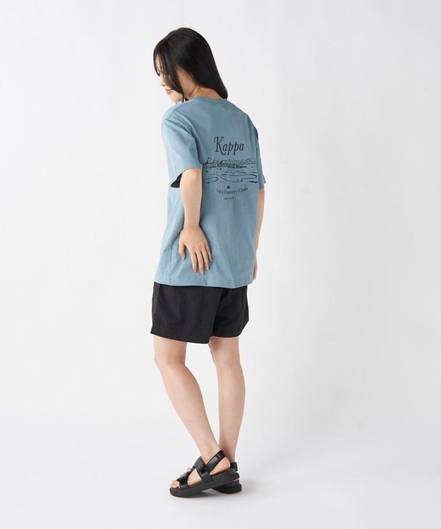 OP／FILA 【Kappa】バックグラフィック Tシャツ サックス