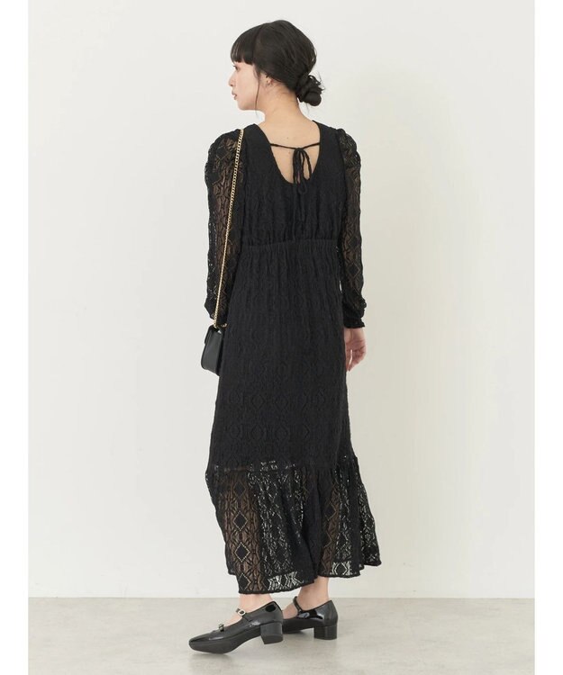 earth music&ecology 総レースワンピース Black