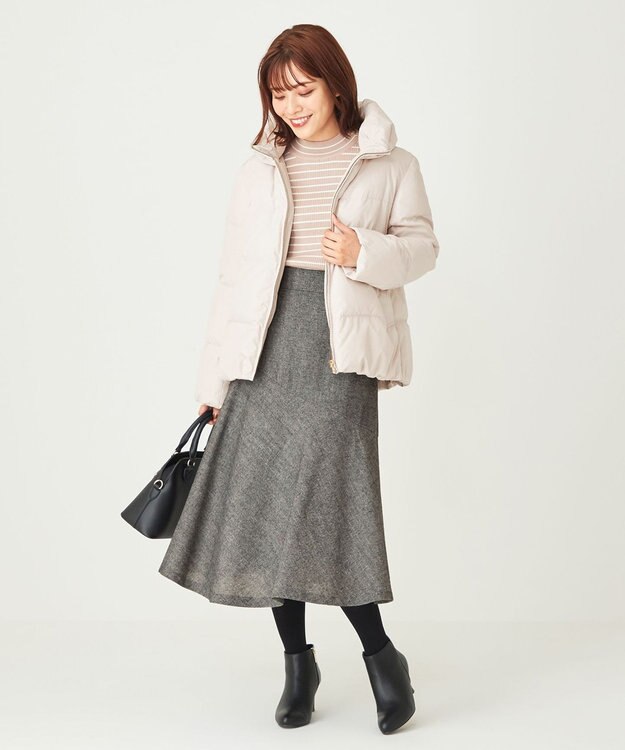 ANY SIS 【撥水】エコファイバーミックスショート ダウン アイボリーベージュ