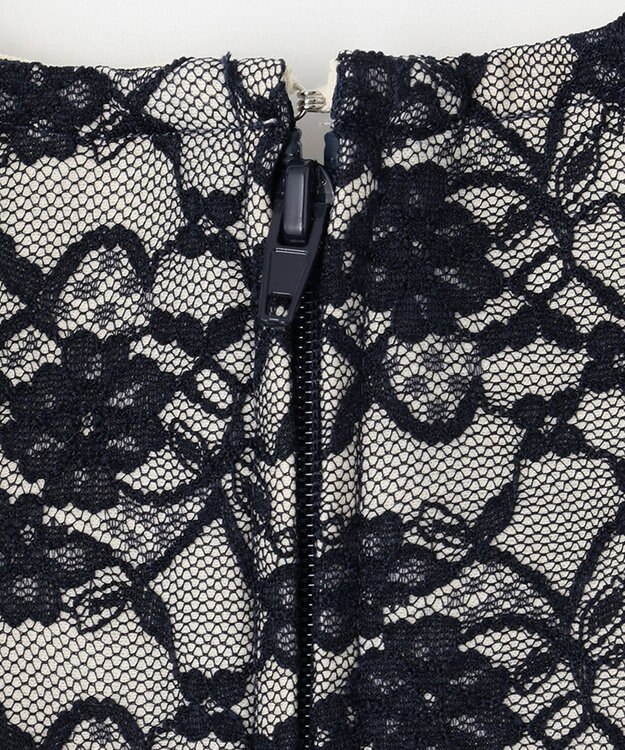 ANY KIDS レースボンディング ワンピース ネイビー系バイカラー