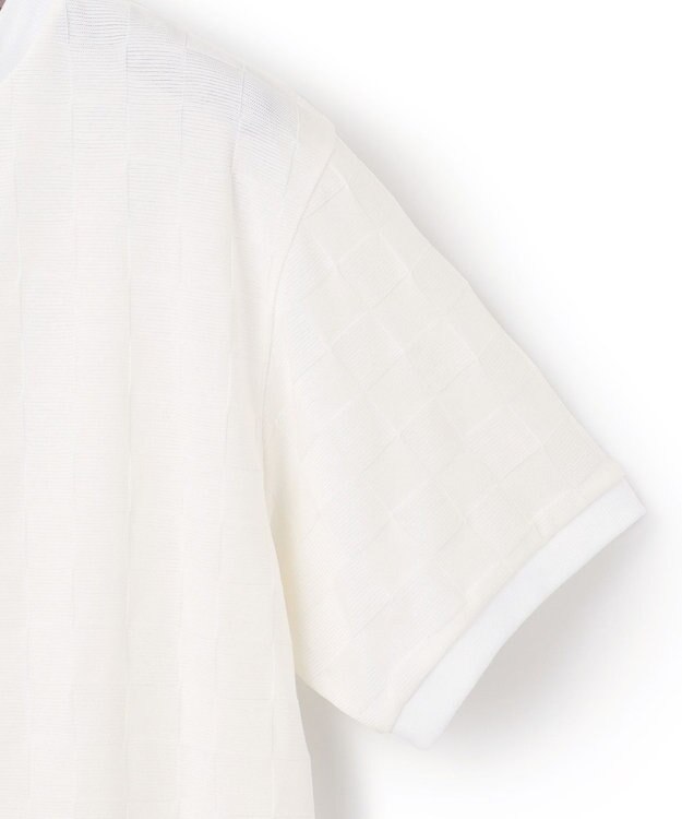 J.PRESS MEN ブロックリンクス クルーネック Tシャツ ホワイト系