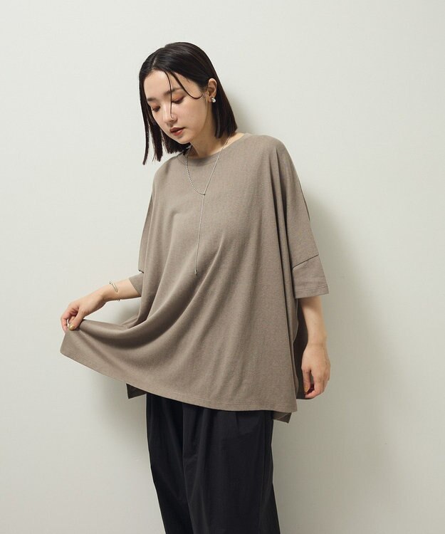 Green Parks スラブカットチュニック Gray Beige
