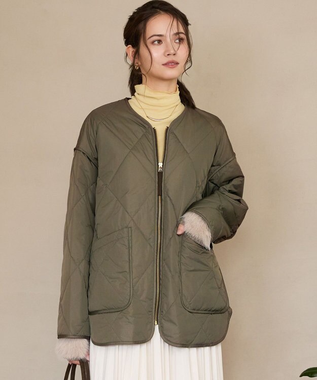 23区 【SLOW/一部店舗限定】中綿 パデットアウター カーキ系