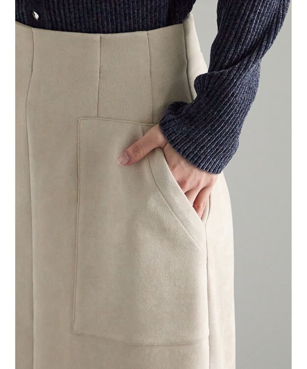 Te chichi スウェードタイトスカート ライトベージュ