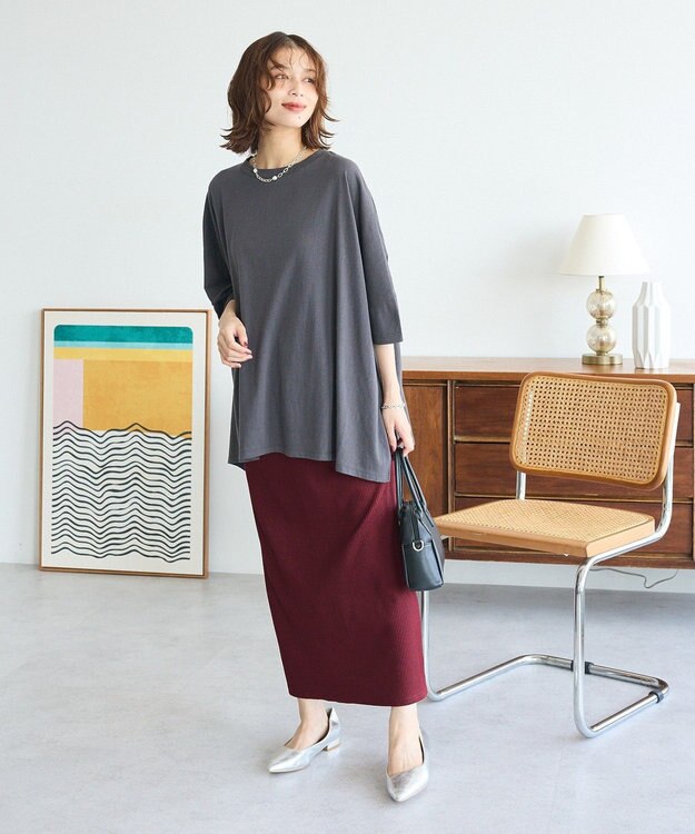 Green Parks スラブカットチュニック Charcoal Gray