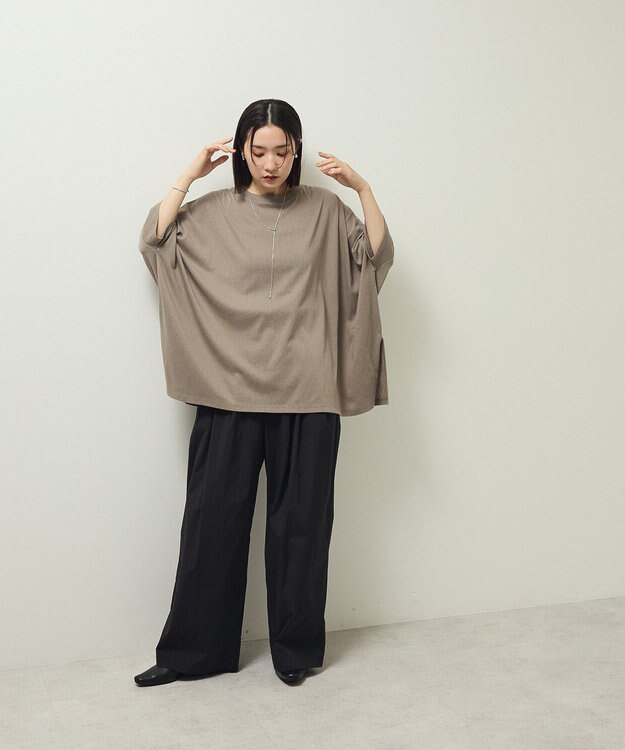 Green Parks スラブカットチュニック Gray Beige