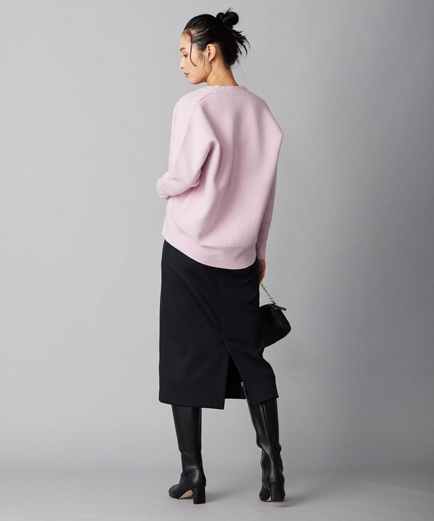 ICB 【洗える】ウールカシミヤ Vネックカーディガン ピンク系