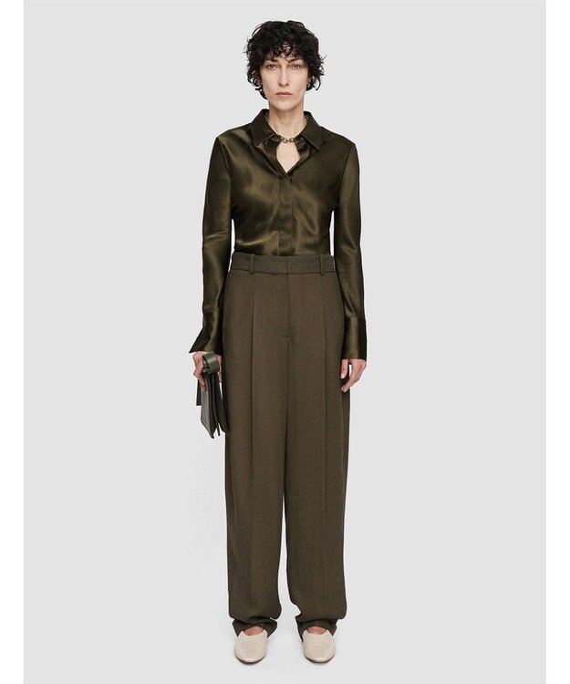 JOSEPH ビスコースツイル　キャロットトラウザーズ Hass Avocado