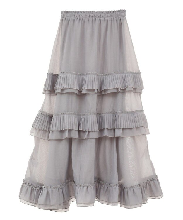 Green Parks ・ＥＬＥＮＣＡＲＥ　ＤＵＥ　プリーツフリルシアースカート Gray