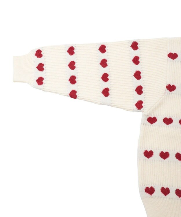 Green Parks ・ｓｗｉｎｇ　ｂｙ　ハートジャカードクルーニット Ivory