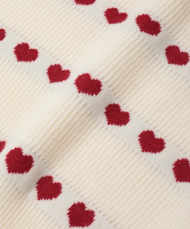 Green Parks ・ｓｗｉｎｇ　ｂｙ　ハートジャカードクルーニット Ivory