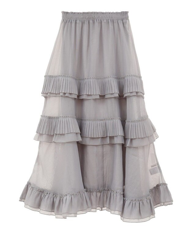 Green Parks ・ＥＬＥＮＣＡＲＥ　ＤＵＥ　プリーツフリルシアースカート Gray