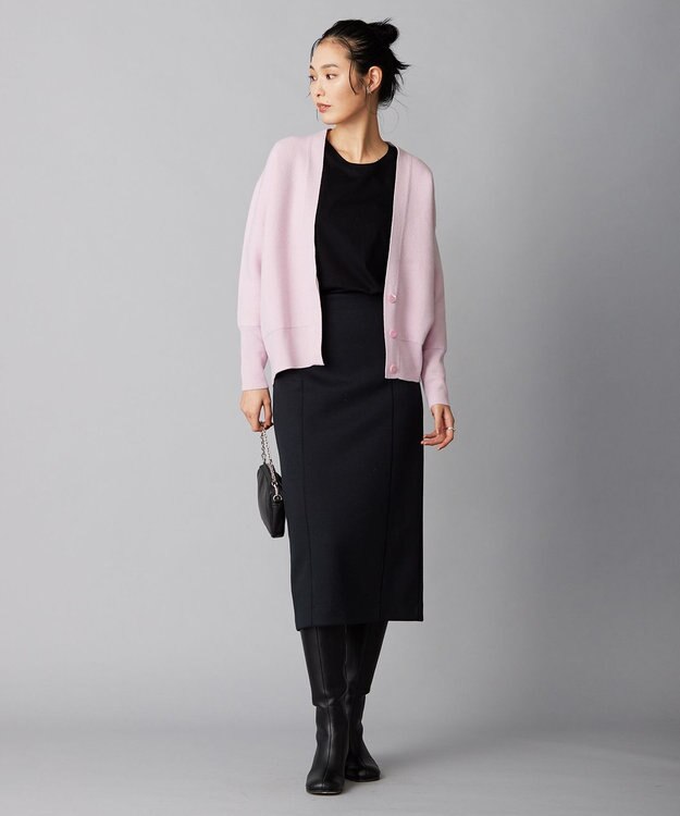 ICB 【洗える】ウールカシミヤ Vネックカーディガン ピンク系