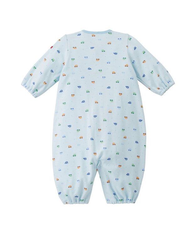 MIKI HOUSE HOT BISCUITS 【50-60㎝】 スムース素材 総柄ツーウェイオール ブルー