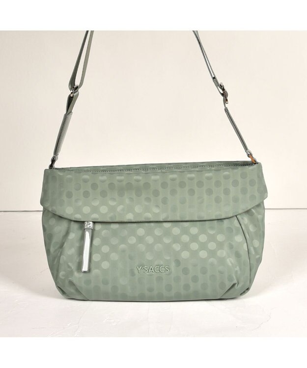 Y'SACCS Polka Dots 口折れショルダー ライトグリーン