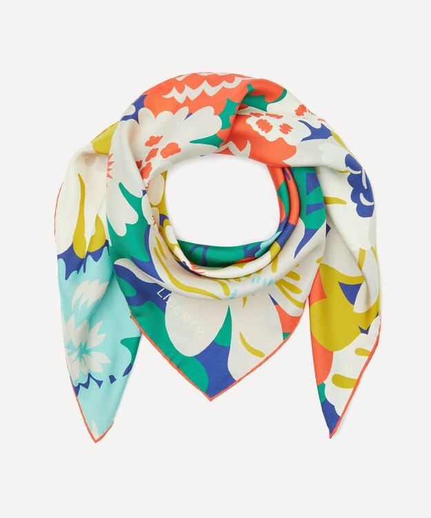 LIBERTY. ロード ソープ 90x90 シルクスカーフ オレンジ