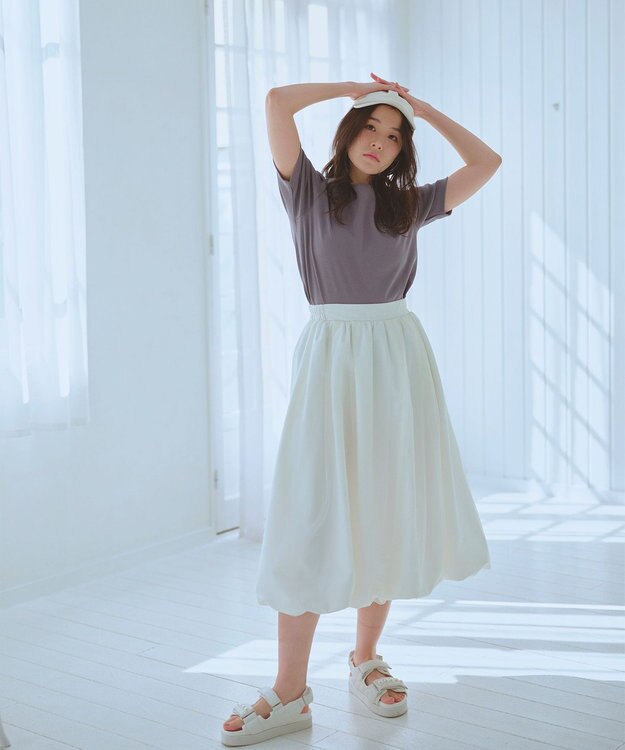 Feroux 【洗える】ワンポイント刺繍Tシャツ グレー系