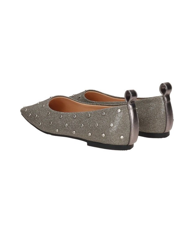 Bridget Birkin 【Bridget Birkin】ドットビジューグリッターフラットシューズ シルバー雑材