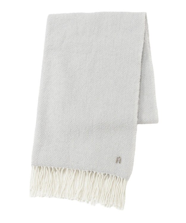 MOONBAT FURLA(フルラ）ループヤーン ツイード調ラメ入り ストール アルパカ混 日本製 ライトグレー