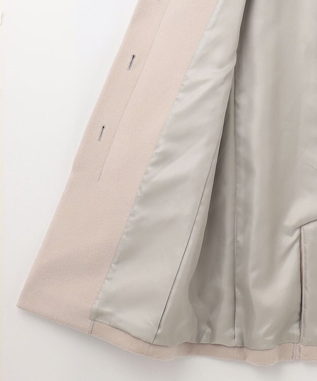 美品■J.PRESS■15号■ノーカラーロングコート/羊毛アンゴラ■ライトグレー アンゴラビーバー ノーカラーコート / J.PRESS LADIES L