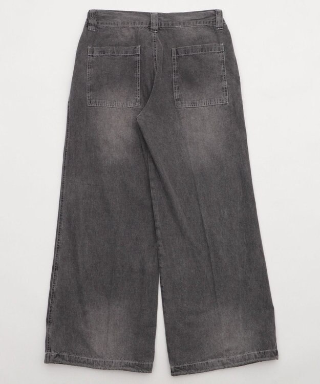 WEGO イージーバギーフレアデニムスラックス デニムブラック