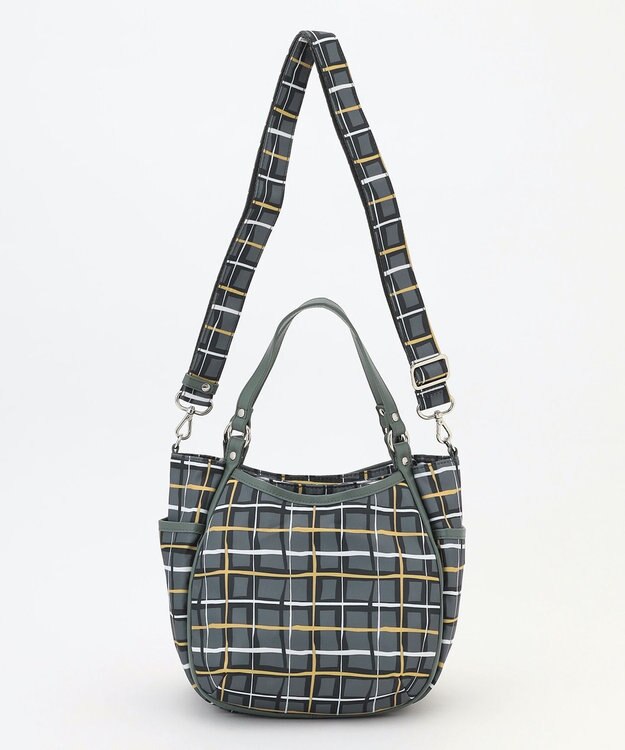 Y'SACCS ドローイングチェック2WAYミニトート グレー