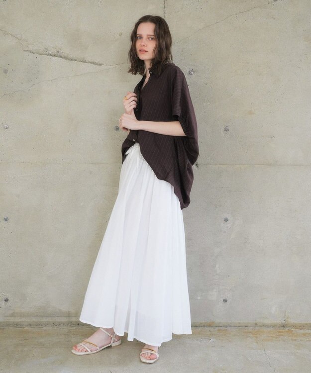 YECCA VECCA ストライプ柄シャツ Brown