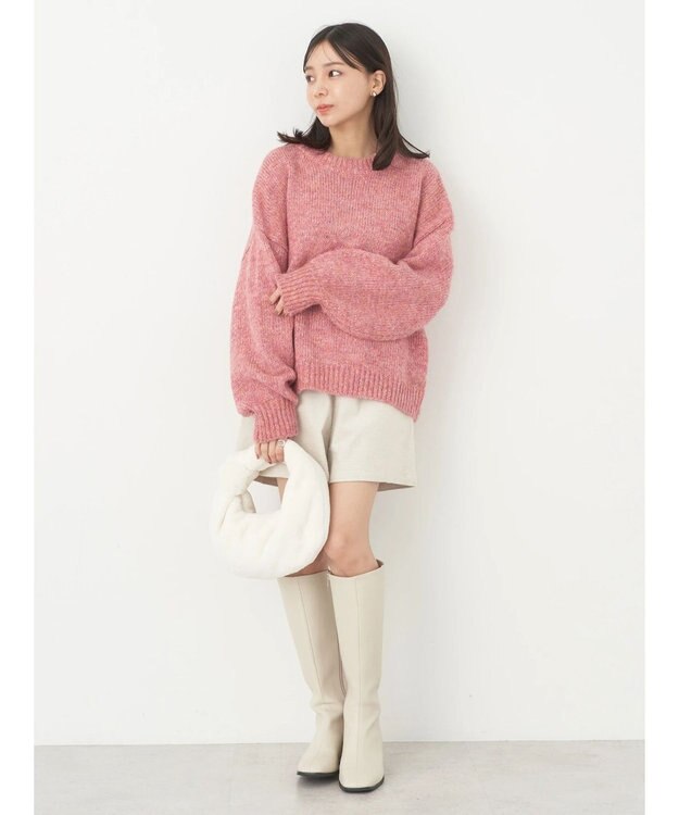 earth music&ecology ファンシーヤーンメランジプルオーバー Pink