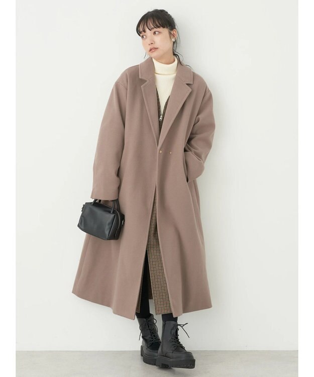 earth music&ecology チェスターコート（無地） Mocha