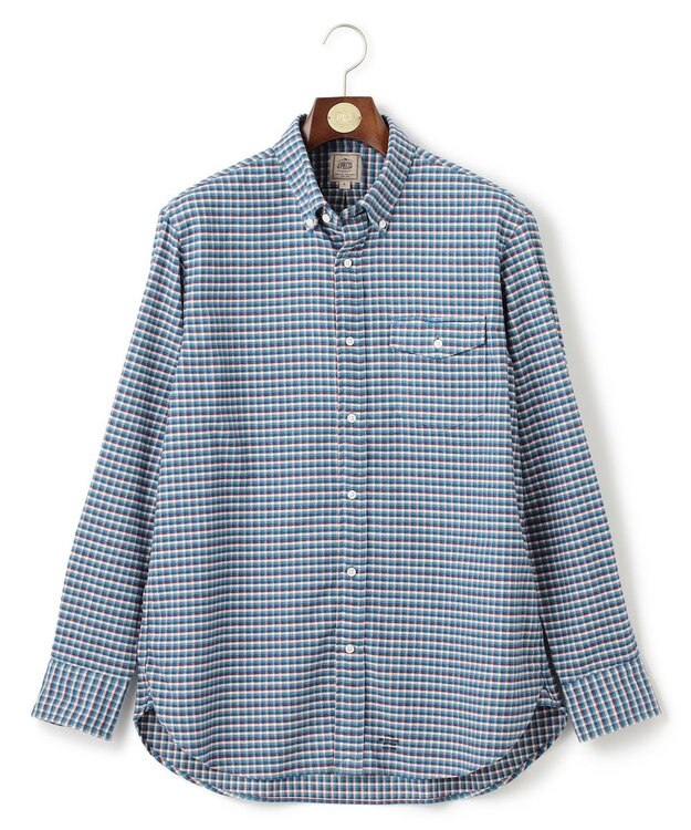 J.PRESS MEN ストレッチ コットンネルシャツ ブルー系3