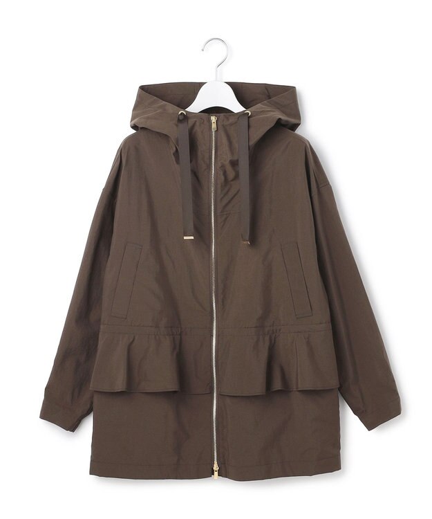 23区 【R(アール)】ナイロンライトワッシャー ペプラム ブルゾン ダークブラウン系