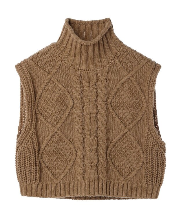 Green Parks ケーブルニットベスト Beige