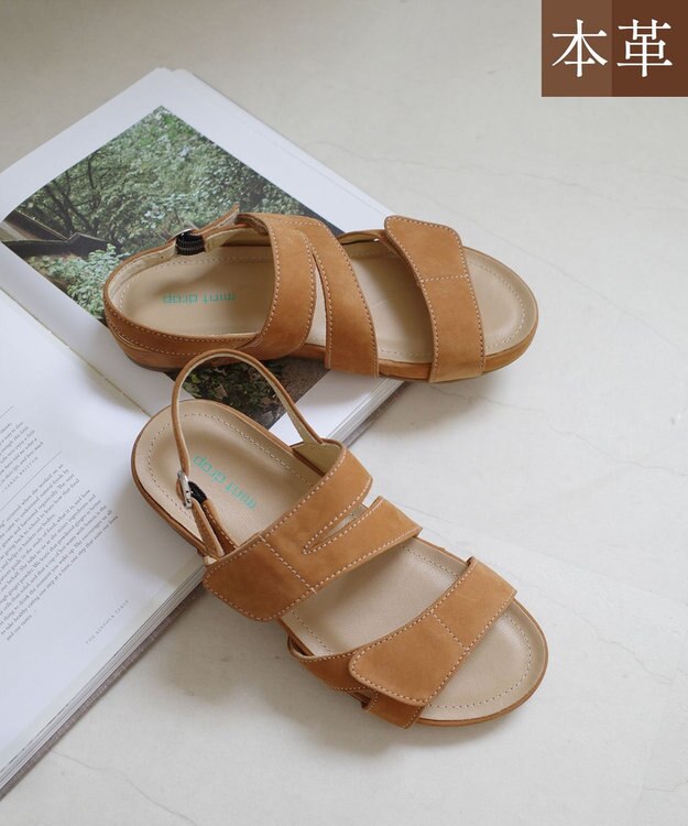 Pointer 本革 バックストラップサンダル キャメル(スエード)